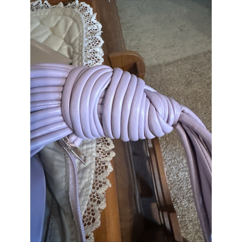 Lavender Knotted Handle Crescent Top Handle Shoulder Bag for Women Matte Finish - Picture 6 of 8